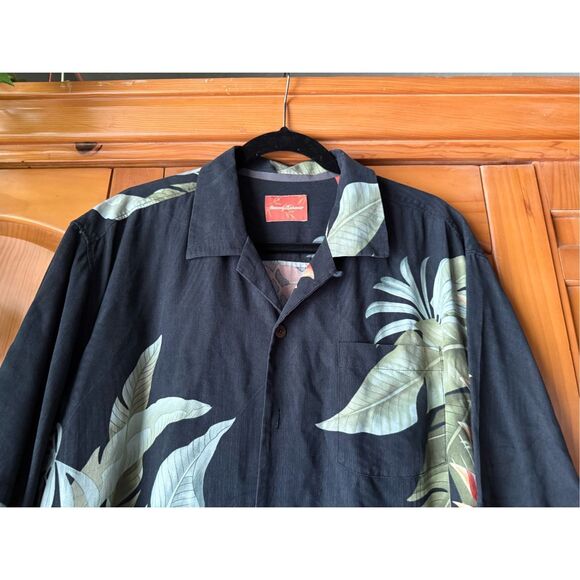 Tommy Bahama Shirt Mens L Blue 100% Silk Hawaiian Button Up Short Sleeve Floral - Picture 4 of 9